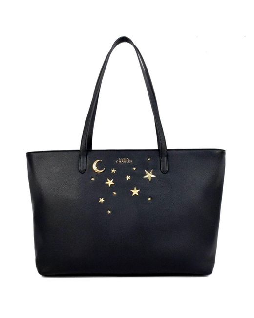 Luna Charles Black Anya Star Studded Tote Bag