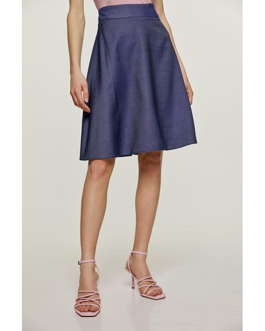 Conquista Blue Denim Style Cloche Skirt