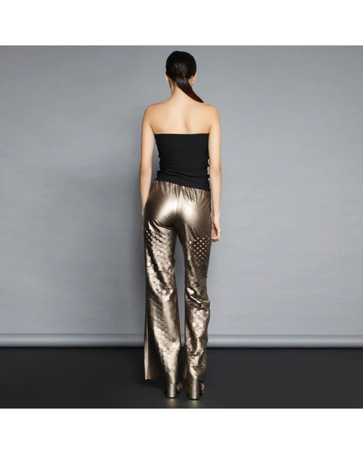 Silvia Serban Brown Neutrals Laser Cut Bronze Pants