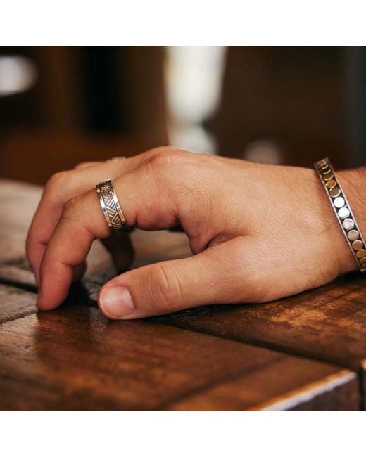 Charlotte's Web Jewellery White Mayan Warrior Silver Spinning Ring for men