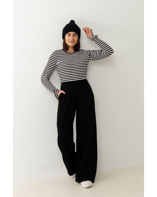 SALANIDA Black Brera Long-Sleeve Top B&W