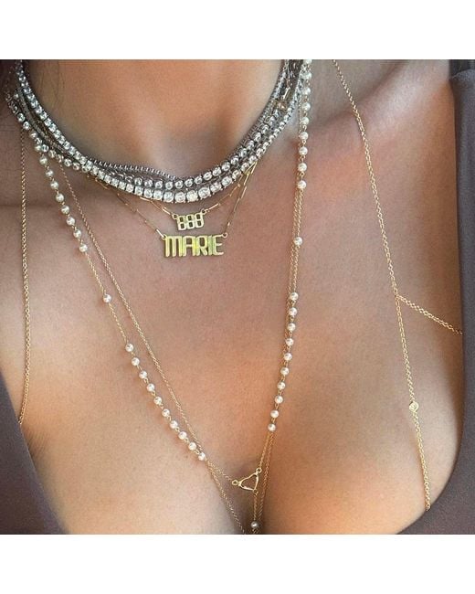 Leni James Metallic The Paloma Pearl Rosary Necklace