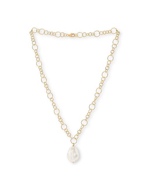 Pearls of the Orient Online Metallic Decus Keishi Pearl Drop Necklace On Chunky Chain