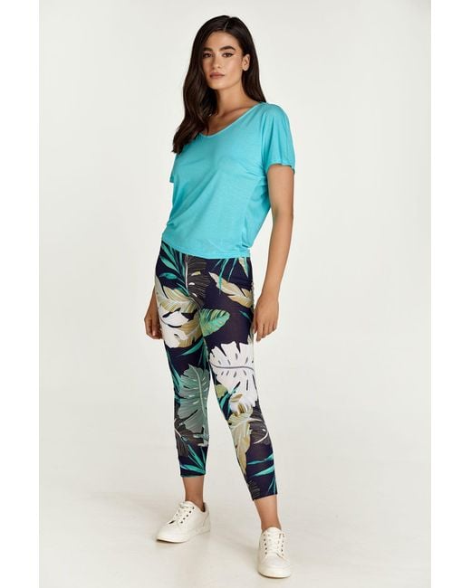Conquista Blue Drape Back Top