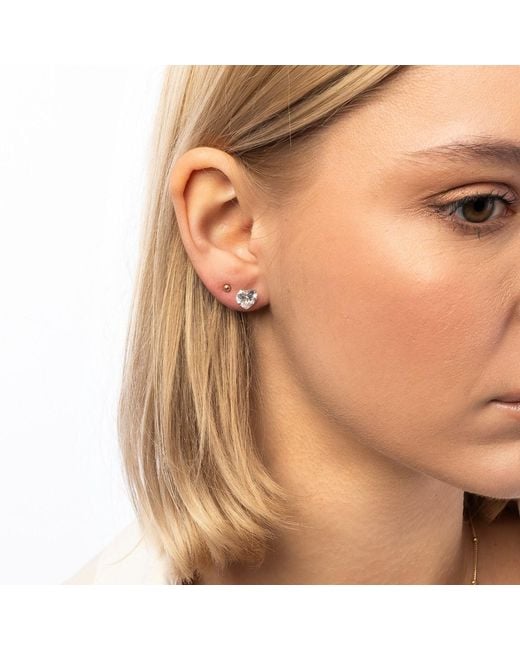 Spero London Metallic 9Ct Solid Sphere Stud Earring