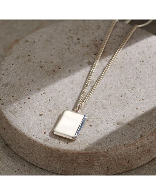 Posh Totty Designs Metallic Sterling Bevelled Tag Necklace for men