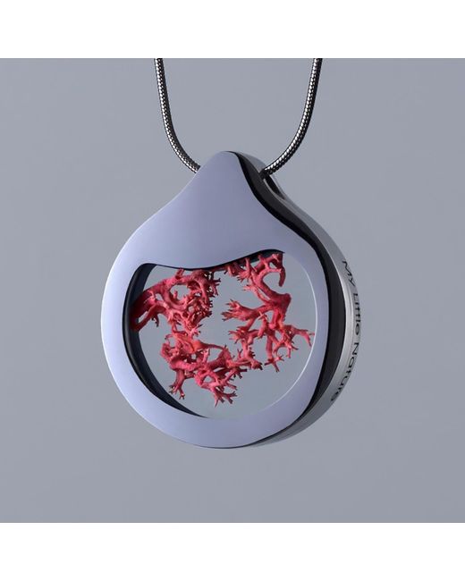 My Little Nature Blue Handcrafted Statement Necklace With Real Moss – Nature-Inspired Botanical Pendant