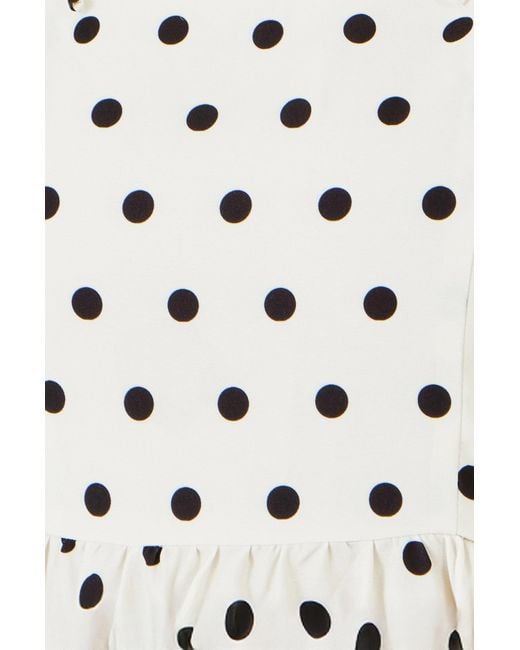 Yumi' Metallic Polka Dot Hankerchief Hem Dress