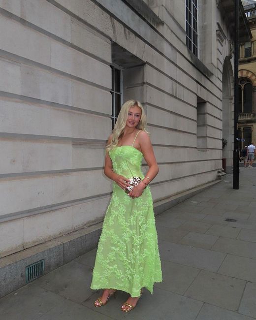 Amy Lynn Yellow Sofia Chartreuse Semi Sheer Floral Maxi Dress