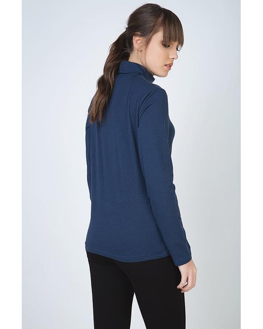Conquista Blue Long Sleeve Polo Neck Jumper
