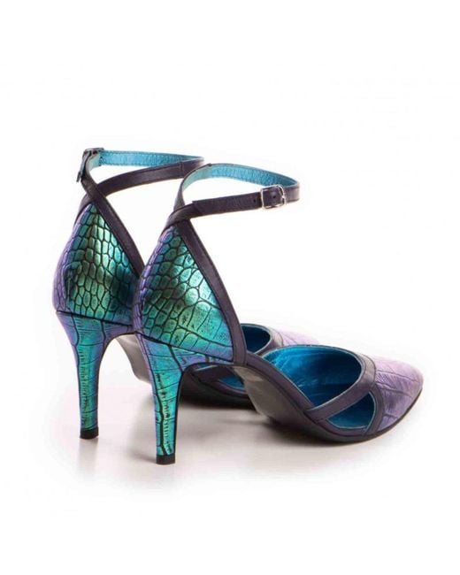 The 5Th Element Blue Cassandra Iridescent- Leather Pumps