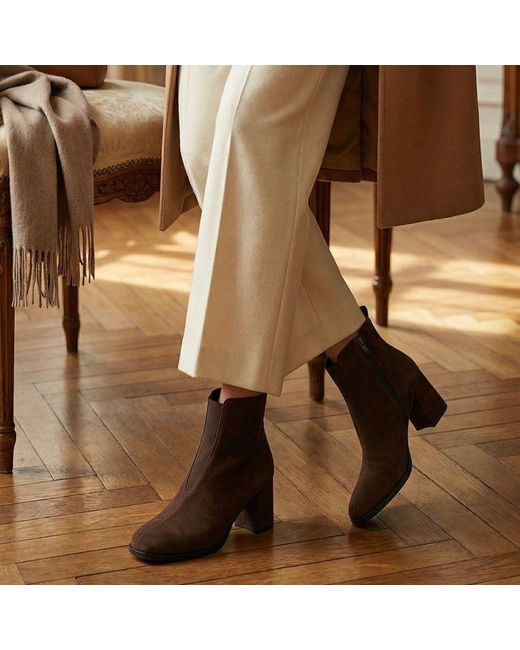 By Virgo Brown Maggie Warm Lined Suede Leather Boot