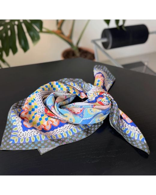 Maraethra Metallic Twilight Horizon Silk Square Scarf