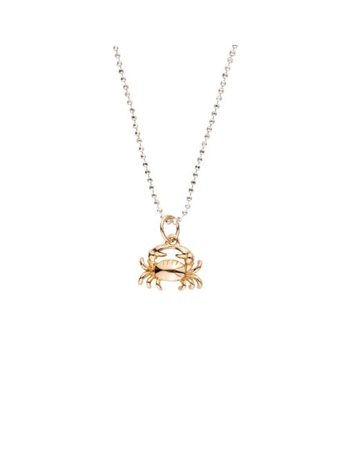 Oana Savu Metallic Chic Summer Handcrafted Crab Pendant Necklace