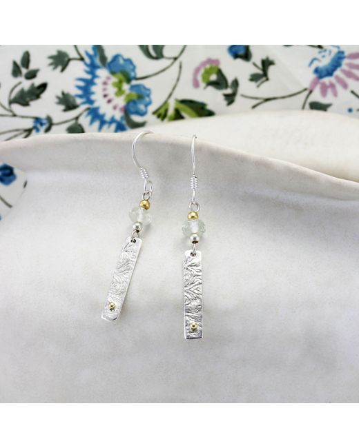 Isla Silver Metallic Amethyst Textured Drop Earrings