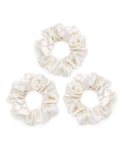 Silk Works Metallic Ivory Large Scrunchies