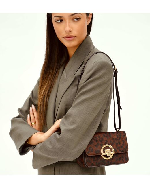 Apatchy London Black The Tilly Dark Leopard Hair-On Leather Bag