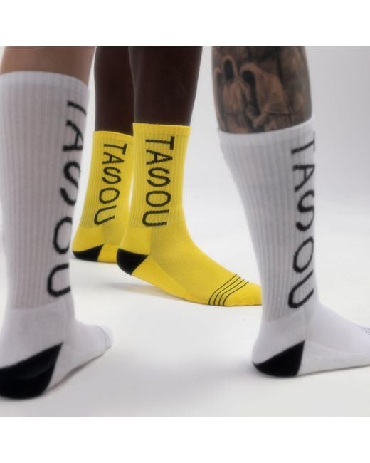 Chuks Collins Yellow Art Self Socks for men