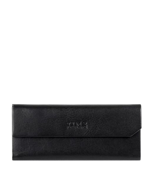 Time Resistance Black Foldable Leather Glasses Case For