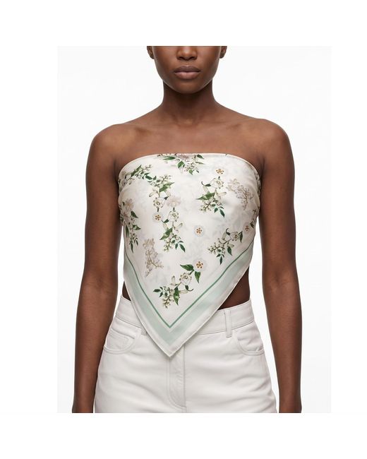 Jessie Zhao New York Metallic Neutrals Lily Garden Double Sided Silk Scarf