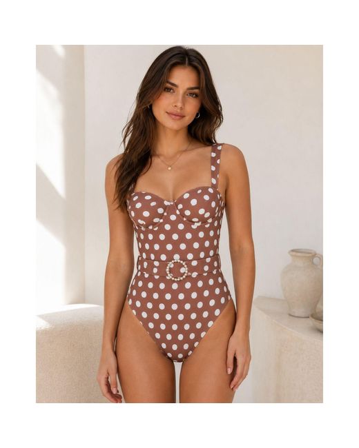 Paola Amador Red Polka Dots Swimsuit
