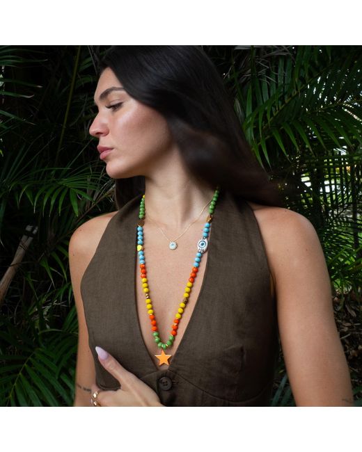 Ebru Jewelry Multicolor Endless Summer Colorful Star Beaded Necklace