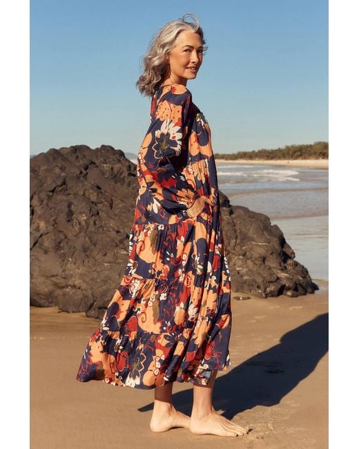 Adrift Clothing Layla Cotton Silk Tiered Dress