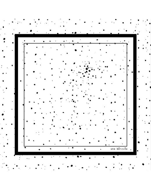 Una Berzina Black Printed Polka-Dot Scarf