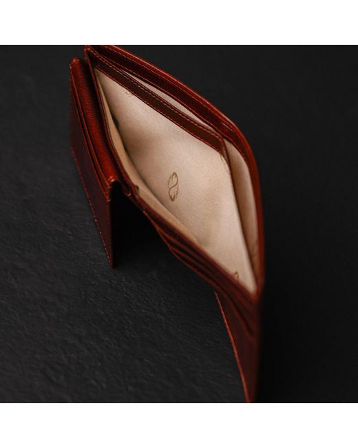Time Resistance Purple Leather Bifold Wallet for men