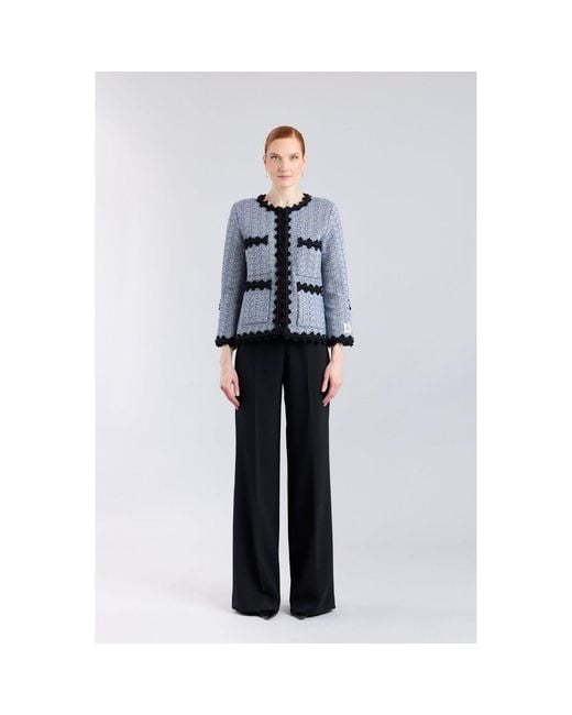 The Extreme Collection Blue Metallic Lady Jacket Textured