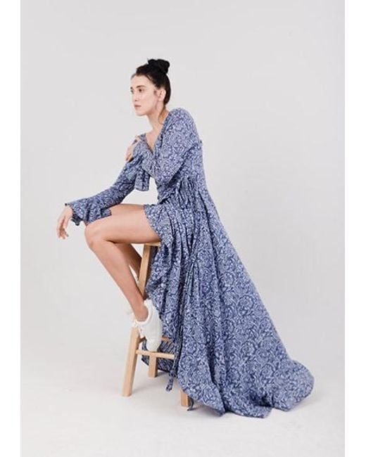 Carolina Benoit Blue Hortencia Maxi Dress