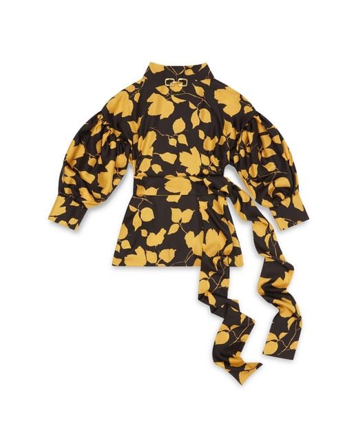Amanda Thompson Couture Yellow Wren Blouse And Floral