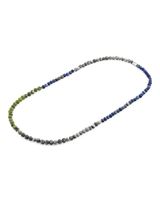Anchor and Crew Metallic Jasper, Jade & Sodalite Isaac & Stone Skinny Necklace X Wrap Bracelet for men