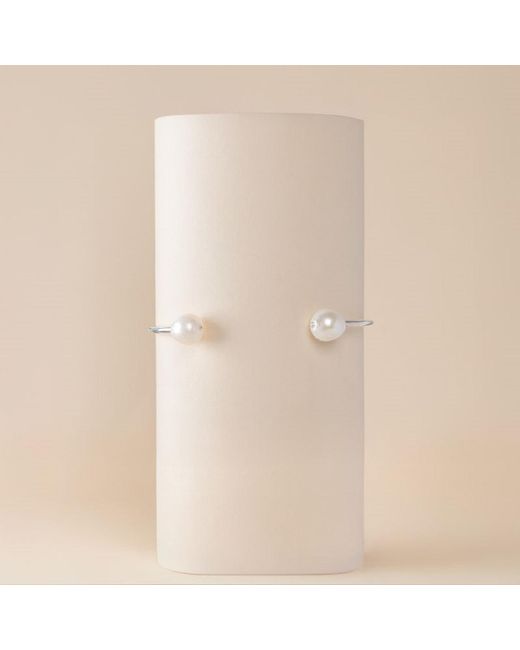 Silver Moon Metallic Circle & Pearl Sterling Bracelet
