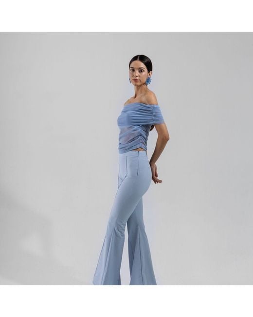 Thisisu Collection Blue Sheer Crop Top