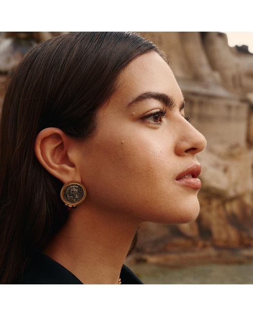Retro Chic Metallic Roman Coin Earrings