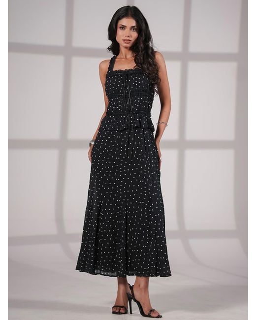 Rose & Nancy Blue Marcia Polka Cami Midi Dress