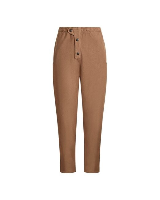 James Lakeland Brown Cotton Camel Trousers