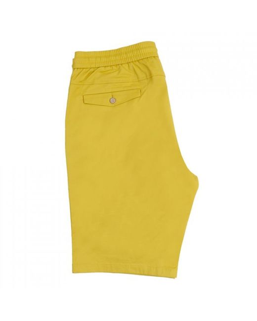 DAVID WEJ Yellow Plain Drawstring Shorts – for men