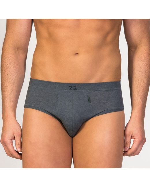 Zd - Zero Defects Gray Mini Briefs Egyptian Cotton for men