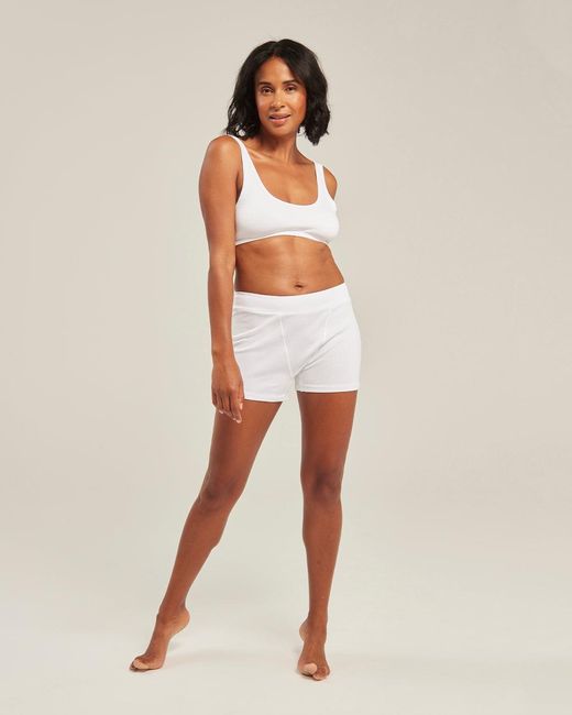 Nudea White The Organic Cotton Boyfriend Boxer