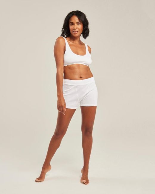 Nudea White The Organic Cotton Boyfriend Boxer