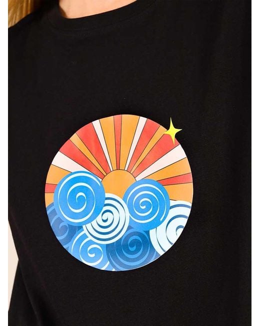 blonde gone rogue Black Sunset Graphic Print T-Shirt, Organic Cotton