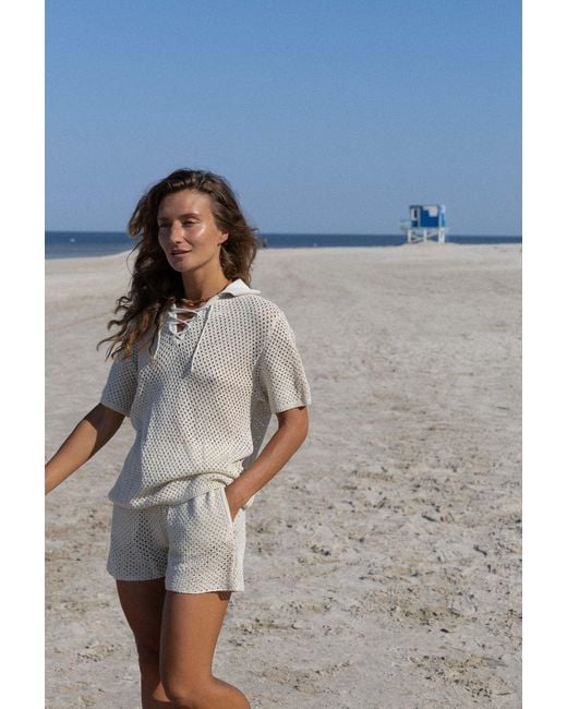 SALANIDA Natural Neutrals Coco Lace Shorts Cream