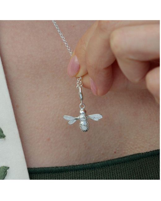 Lily Charmed Metallic Sterling Bee Charm Necklace