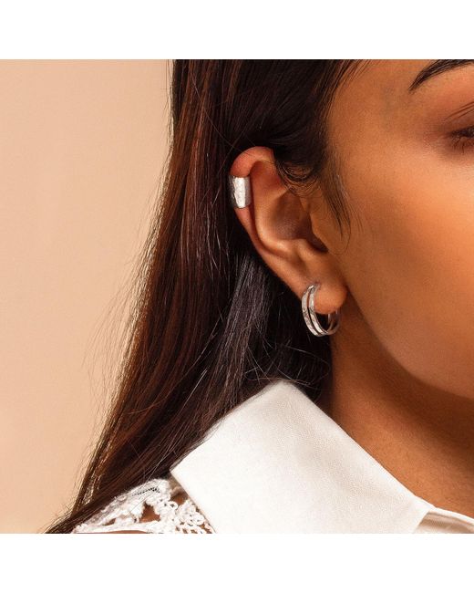 Dower & Hall White Long Curved Nomad Ear Cuff