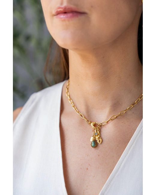 Loni Paul Jewelry Metallic Labradorite Talisman Drop Necklace