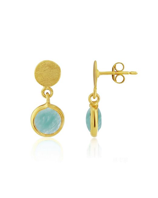 Auree Jewellery Metallic Salina Vermeil Disc & Amazonite Earrings