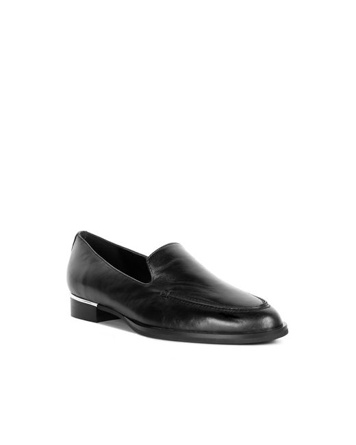Rag & Co Black Anna Leather Slip-On Loafers