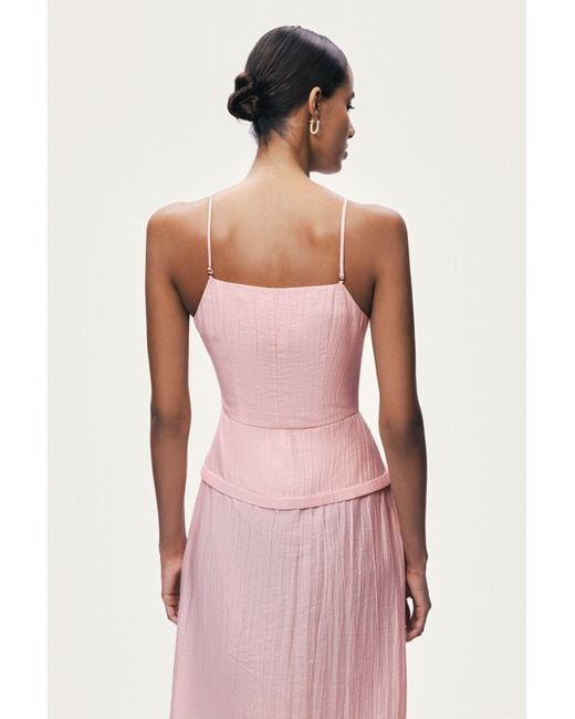 Nocturne Pink Spaghetti Strap Midi Dress